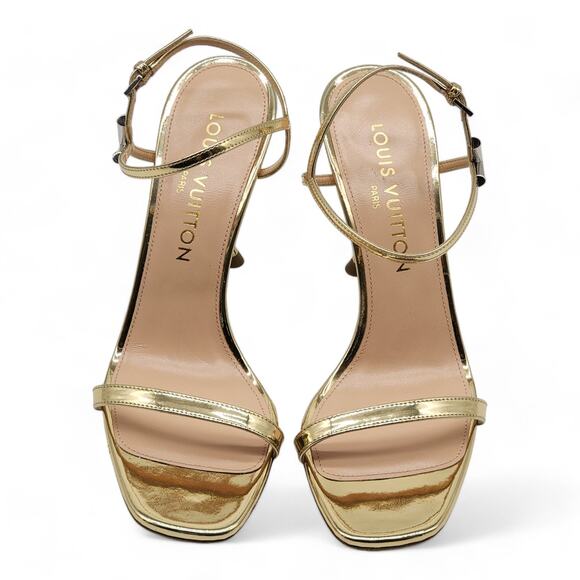 Louis Vuitton Blossom Sandals Leather in Gold 38 8 US $1190 - Picture 4 of 12